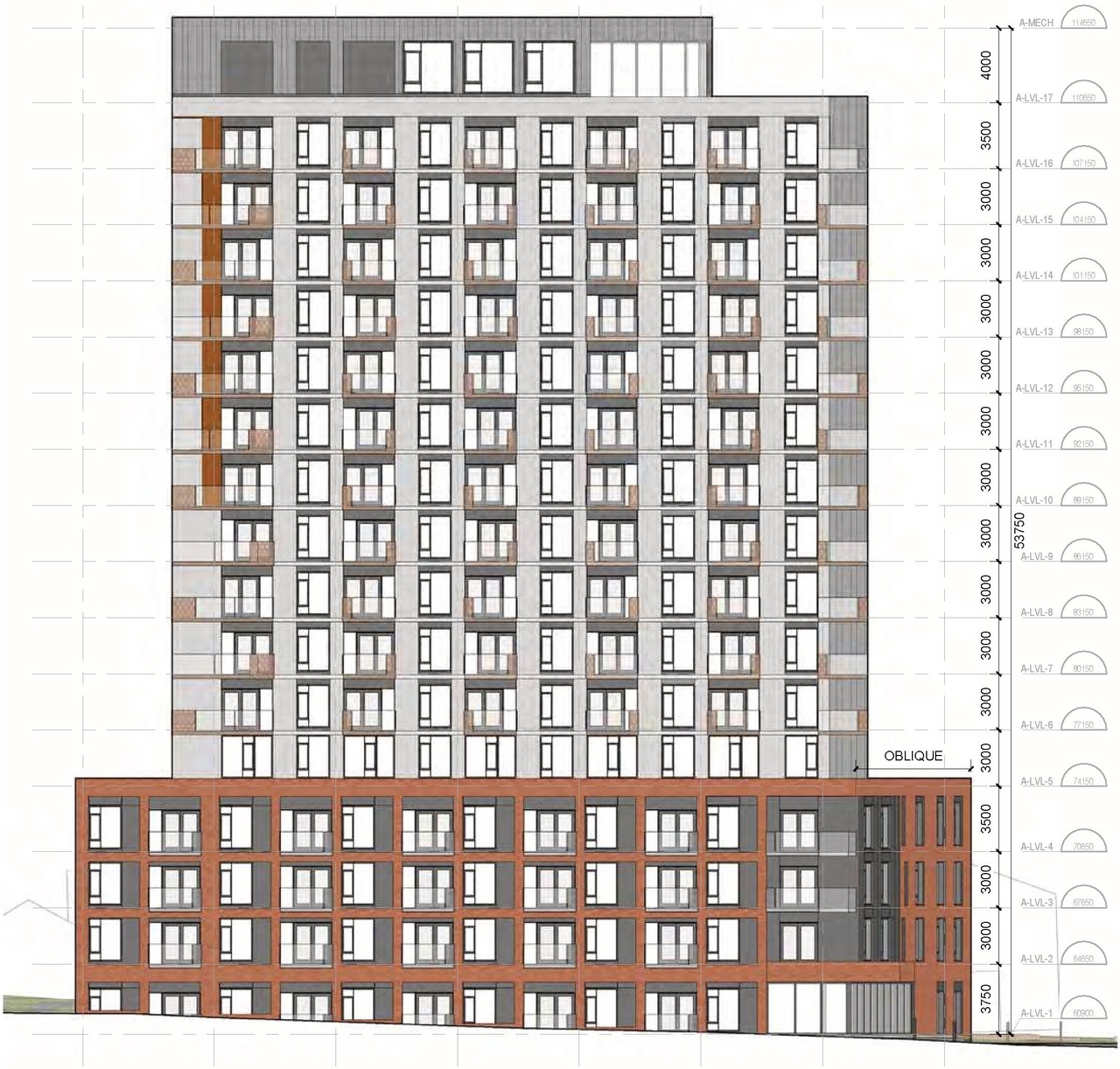 Rendering of building from page 76 of the file '2024-06-21 - Design Brief - D02-02-23-0076'