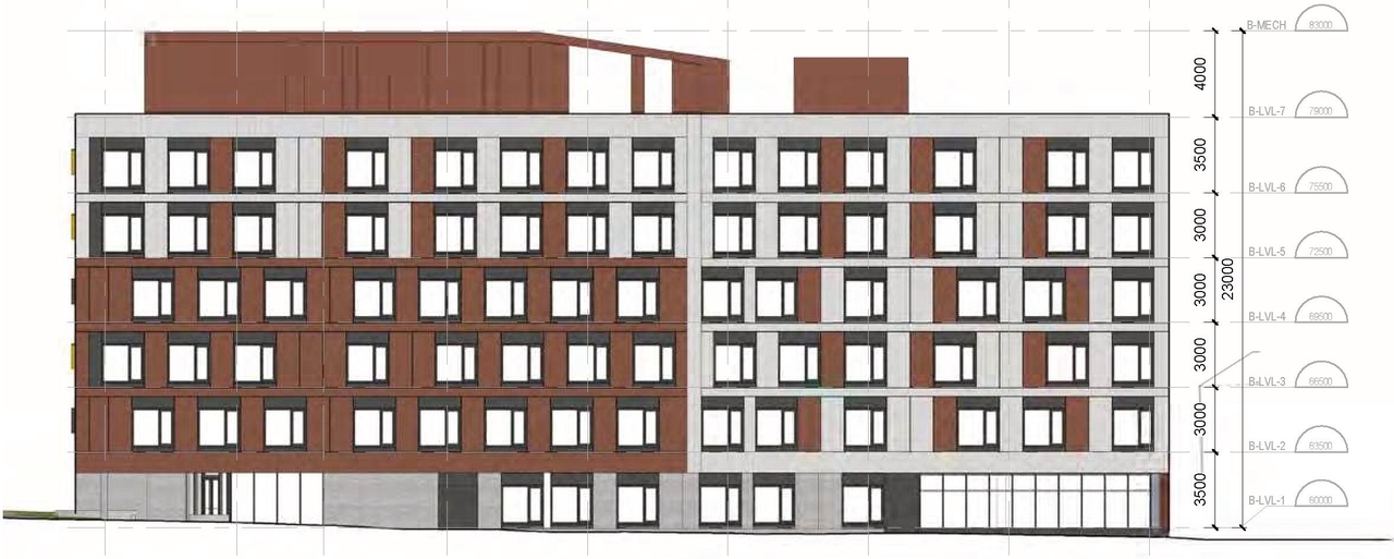 Rendering of building from page 78 of the file '2024-06-21 - Design Brief - D02-02-23-0076'