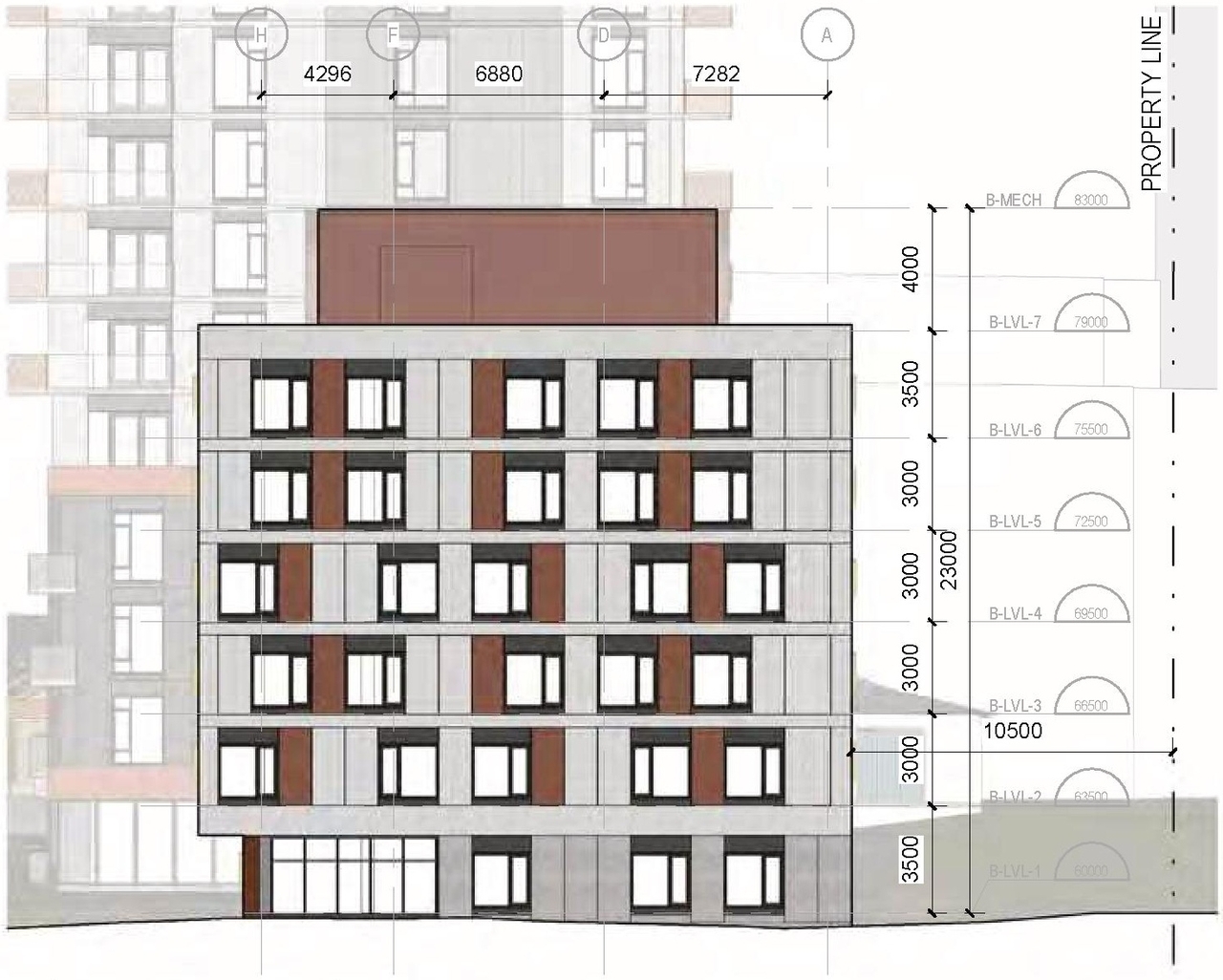 Rendering of building from page 78 of the file '2024-06-21 - Design Brief - D02-02-23-0076'