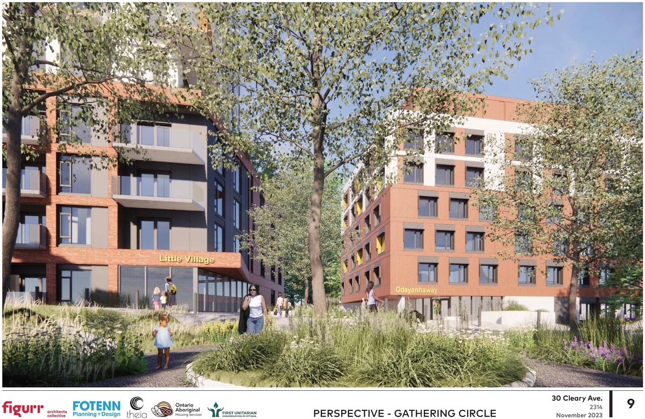 Rendering of building from page 9 of the file '2023-11-24 - Design Brief - D02-02-23-0076'