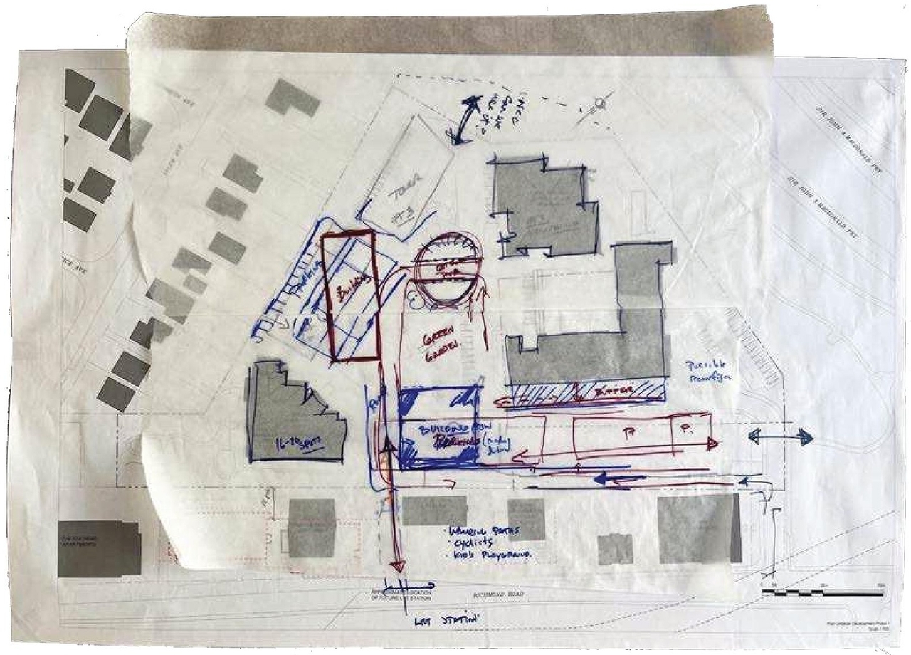 Construction site plan for project from page 34 of the file '2023-11-24 - Design Brief - D02-02-23-0076'