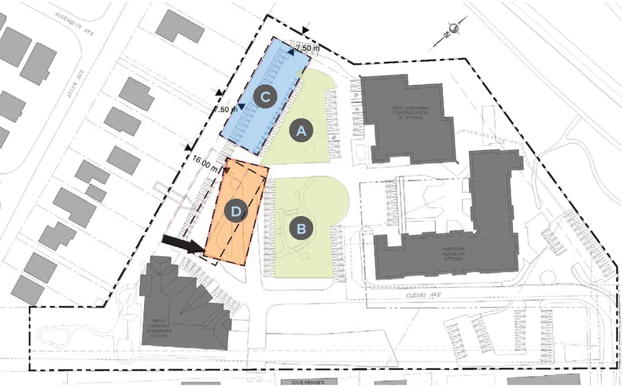 Construction site plan for project from page 36 of the file '2023-11-24 - Design Brief - D02-02-23-0076'