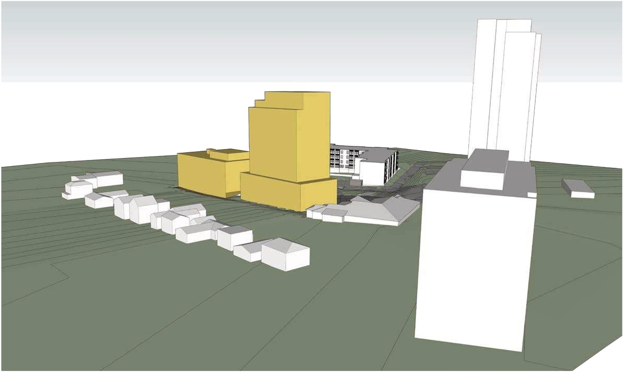 Rendering of building from page 41 of the file '2023-11-24 - Design Brief - D02-02-23-0076'