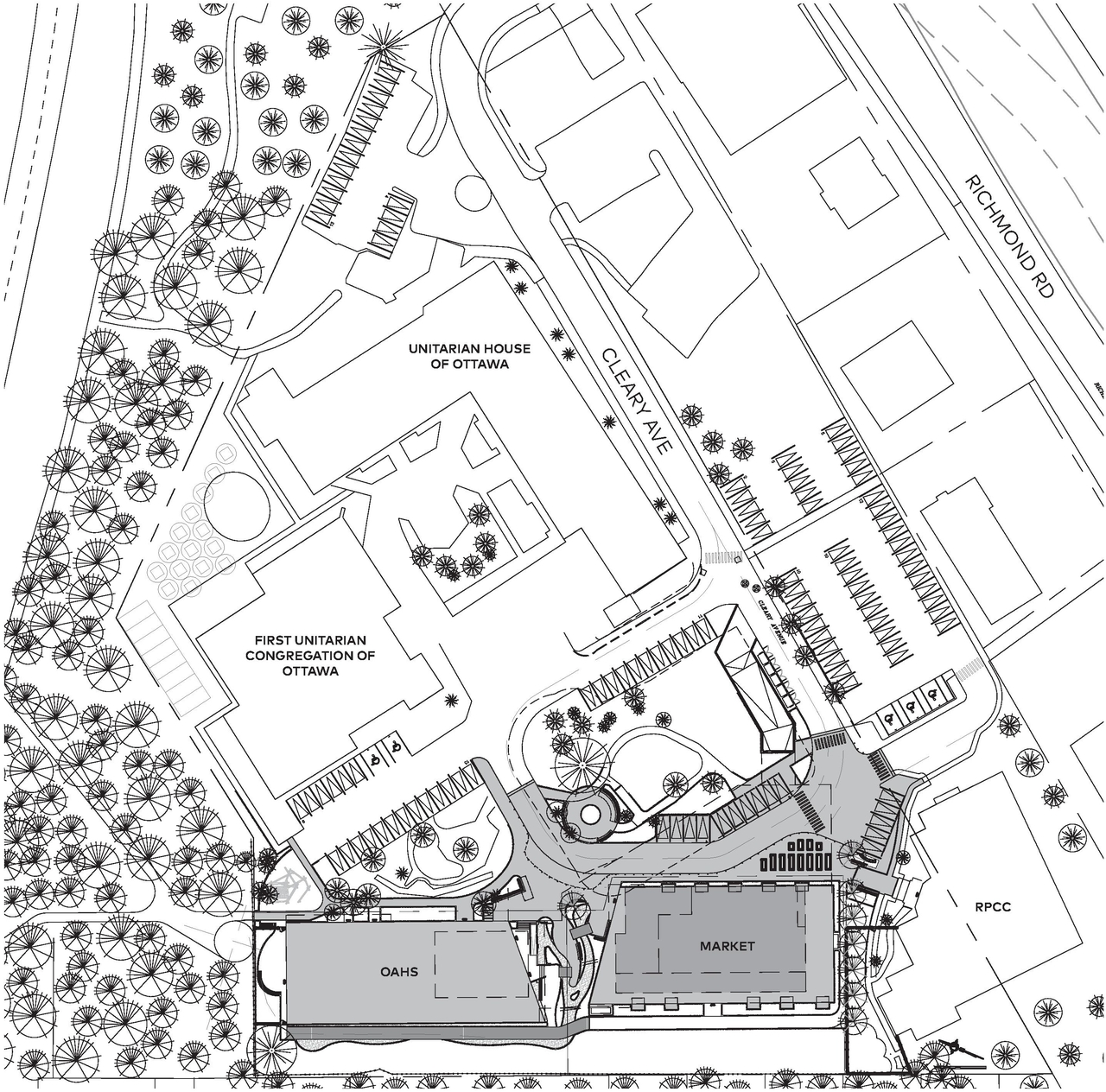 Construction site plan for project from page 48 of the file '2023-11-24 - Design Brief - D02-02-23-0076'