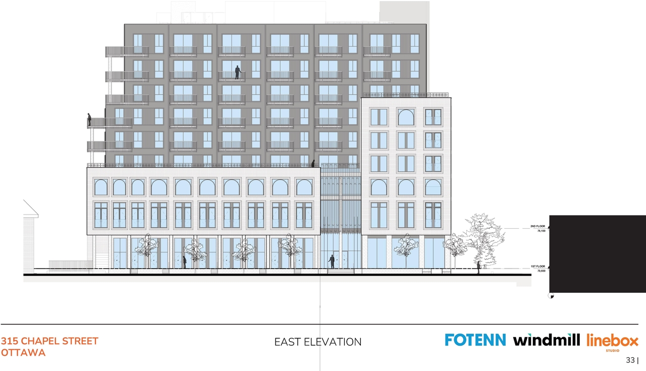 Rendering of building from page 33 of the file '2024-02-12 - Urban Design Review Panel - D02-02-24-0003'