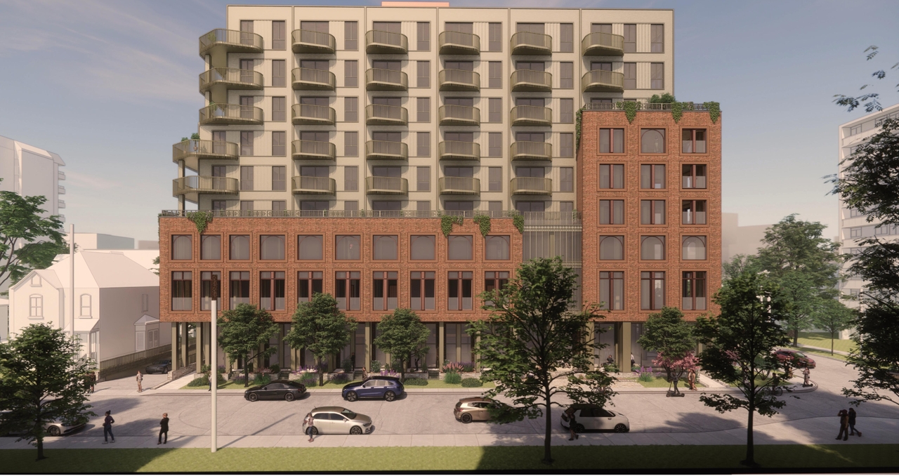 Rendering of building from page 41 of the file '2024-02-12 - Urban Design Review Panel - D02-02-24-0003'