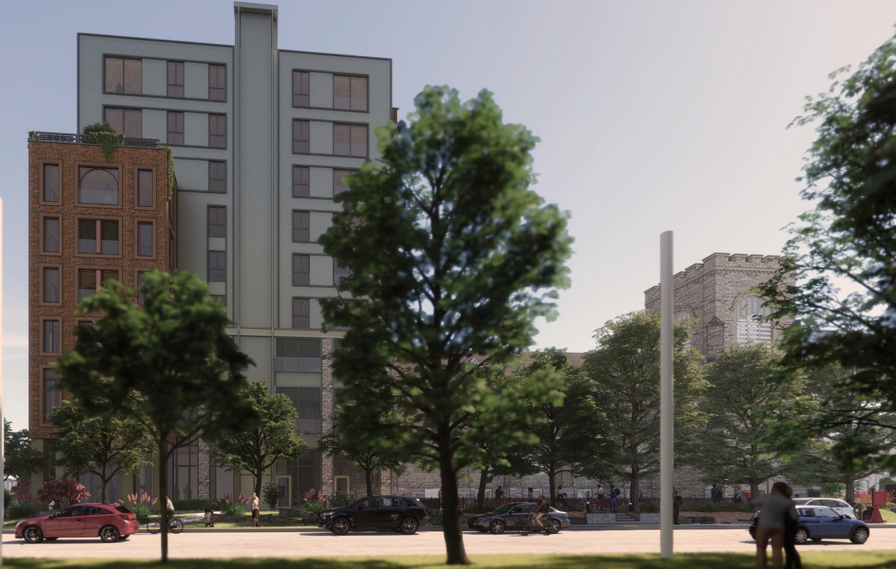 Rendering of building from page 42 of the file '2024-02-12 - Urban Design Review Panel - D02-02-24-0003'