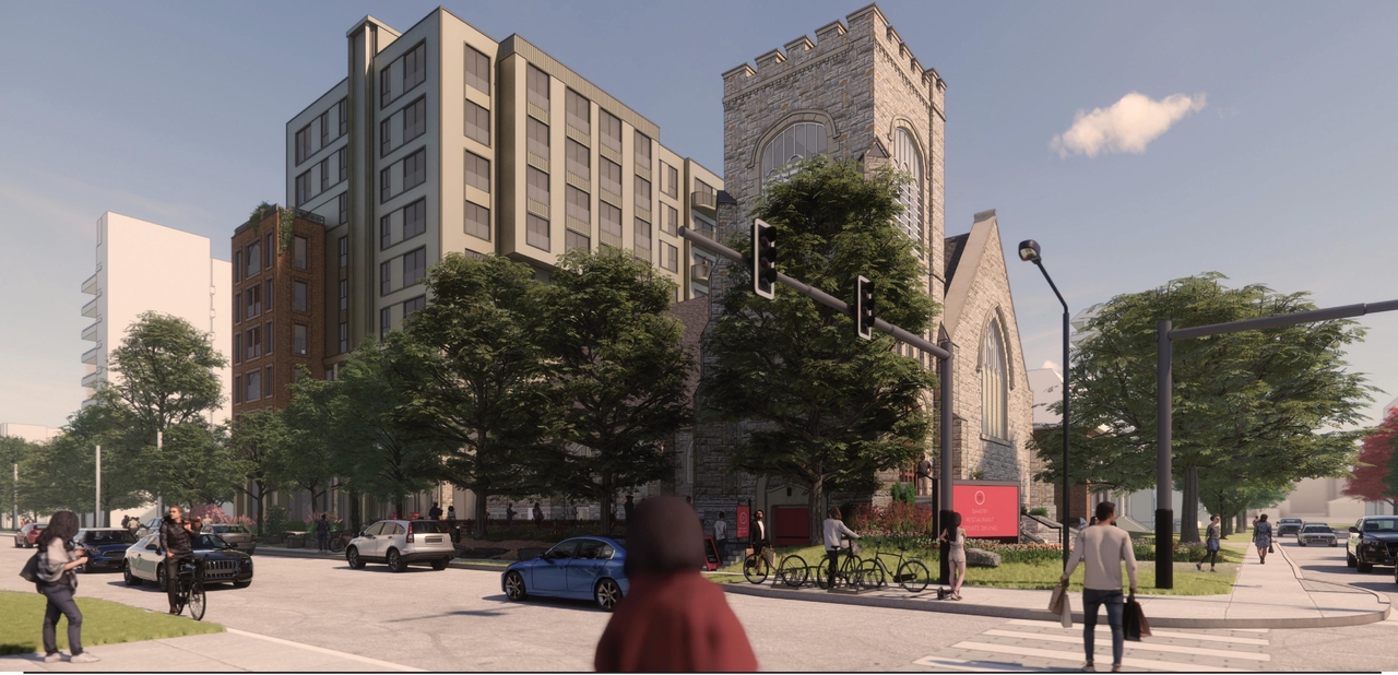 Rendering of building from page 47 of the file '2024-02-12 - Urban Design Review Panel - D02-02-24-0003'