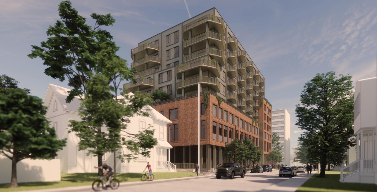 Rendering of building from page 49 of the file '2024-02-12 - Urban Design Review Panel - D02-02-24-0003'