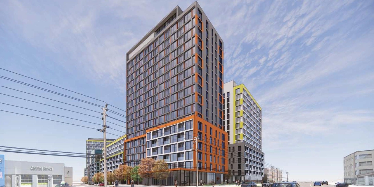 Rendering of building from page 1 of the file '2024-04-11 - Design Brief - D02-02-24-0006'