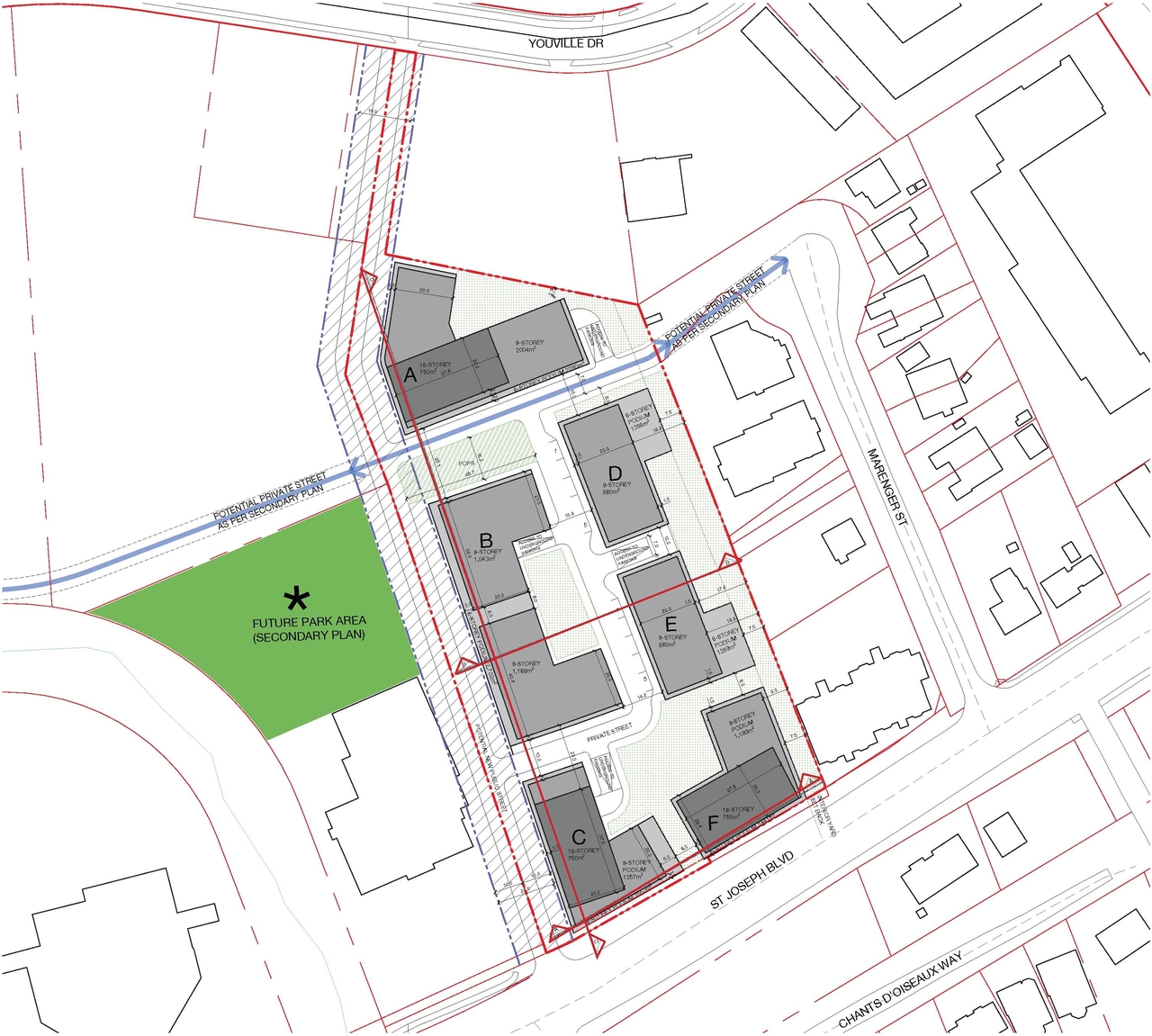 Construction site plan for project from page 20 of the file '2024-04-11 - Design Brief - D02-02-24-0006'