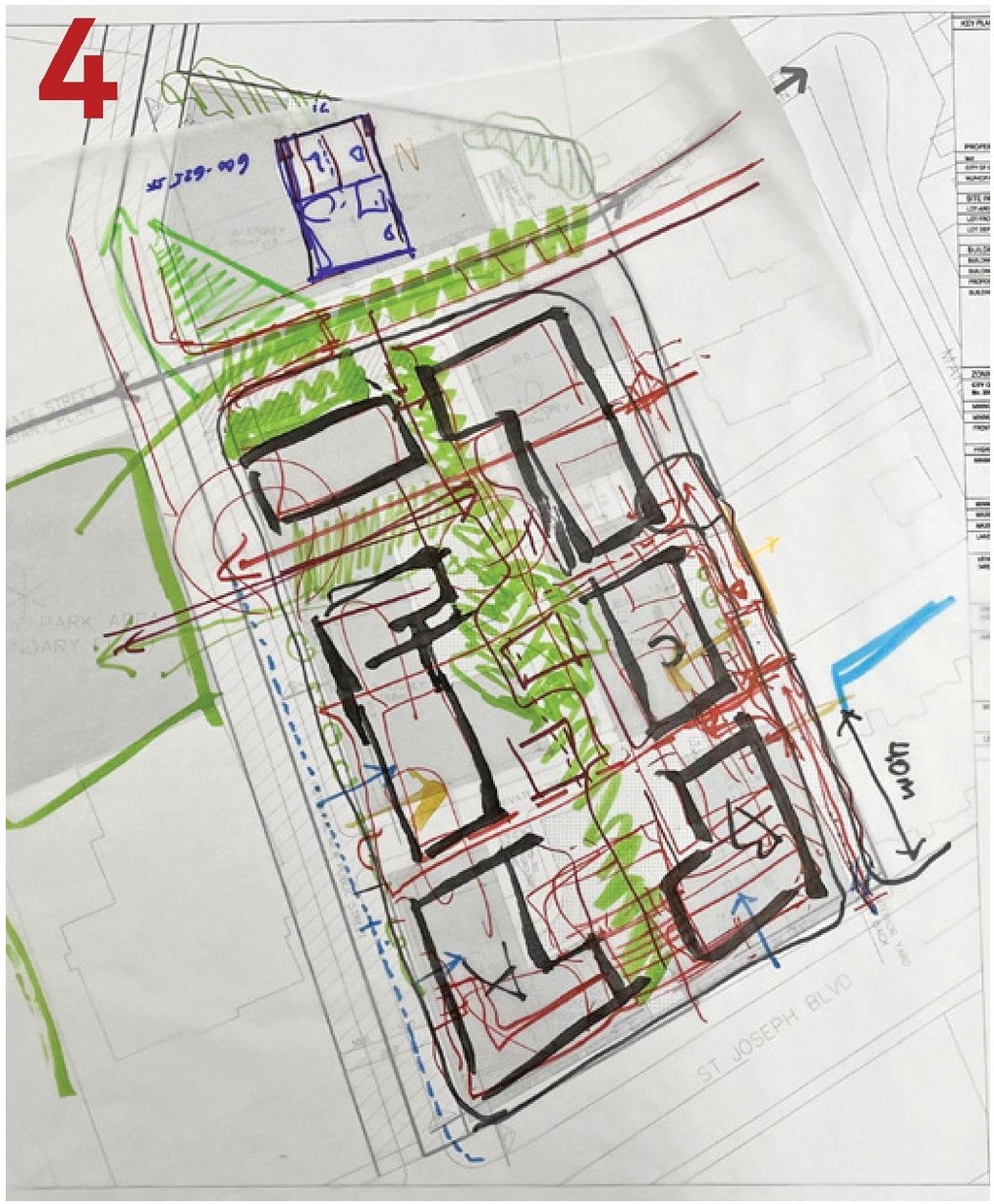 Construction site plan for project from page 22 of the file '2024-04-11 - Design Brief - D02-02-24-0006'