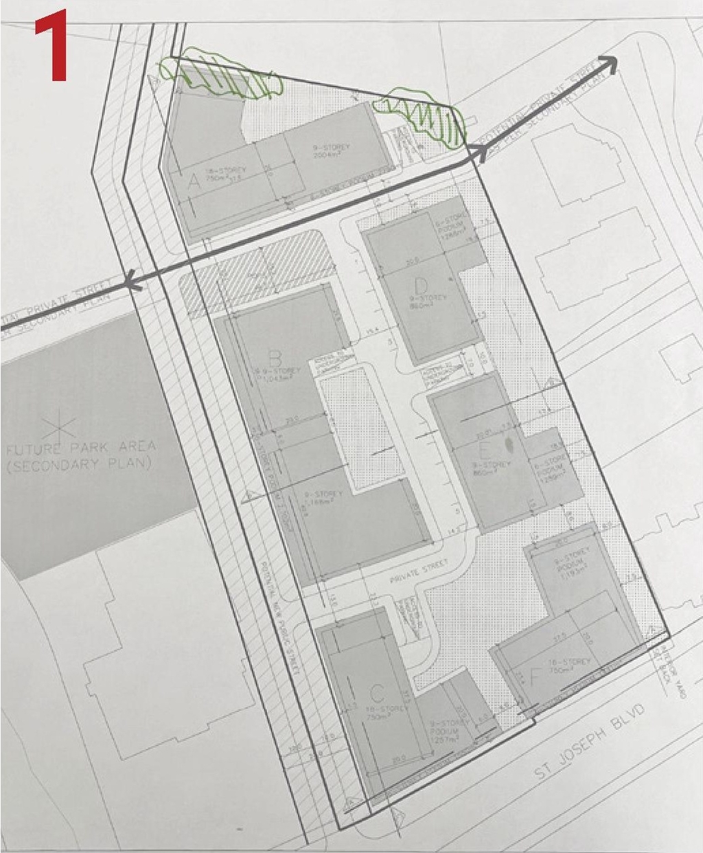 Construction site plan for project from page 22 of the file '2024-04-11 - Design Brief - D02-02-24-0006'