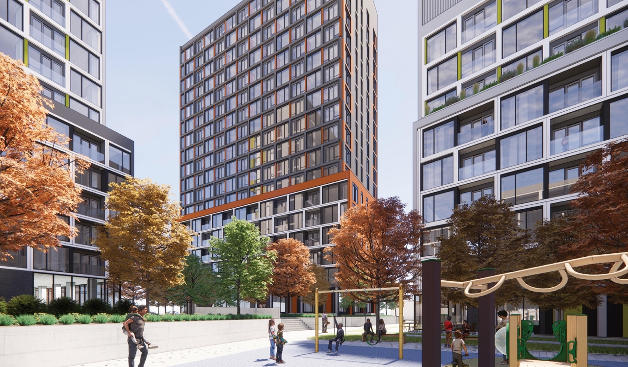 Rendering of building from page 30 of the file '2024-04-11 - Design Brief - D02-02-24-0006'