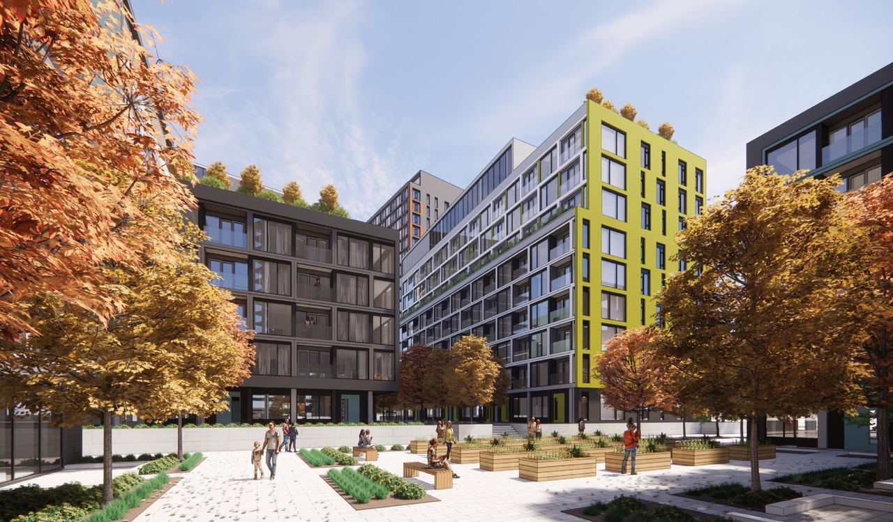 Rendering of building from page 31 of the file '2024-04-11 - Design Brief - D02-02-24-0006'