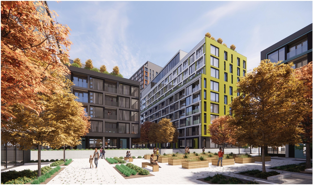 Rendering of building from page 31 of the file '2024-04-11 - Design Brief - D02-02-24-0006'