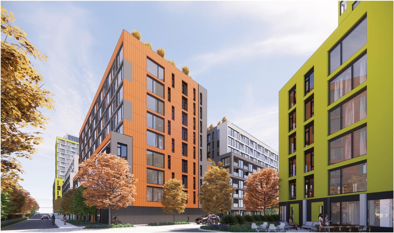 Rendering of building from page 32 of the file '2024-04-11 - Design Brief - D02-02-24-0006'