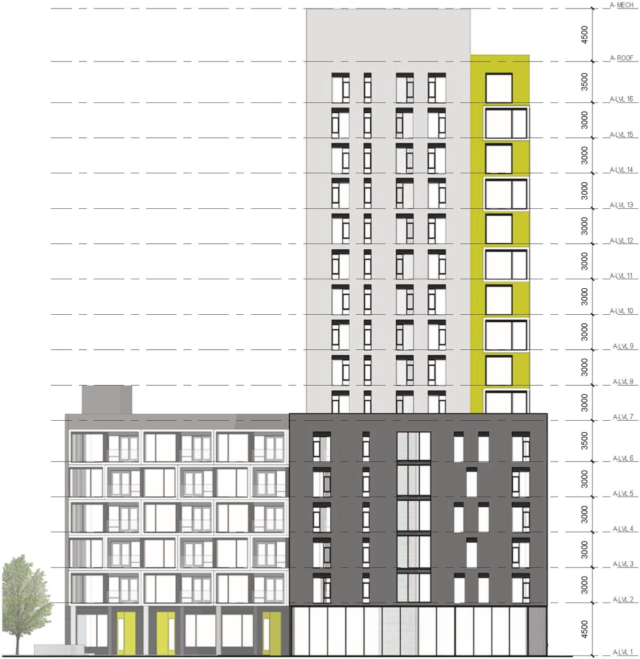 Rendering of building from page 51 of the file '2024-04-11 - Design Brief - D02-02-24-0006'