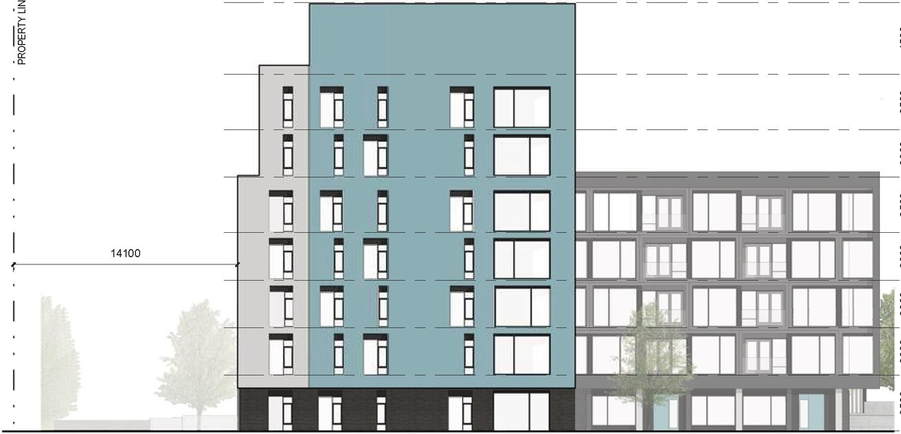 Rendering of building from page 54 of the file '2024-04-11 - Design Brief - D02-02-24-0006'