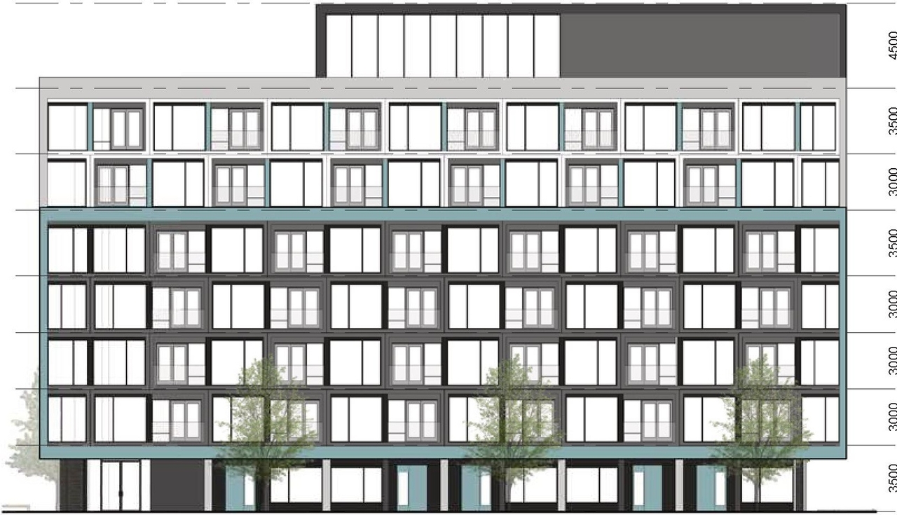 Rendering of building from page 54 of the file '2024-04-11 - Design Brief - D02-02-24-0006'