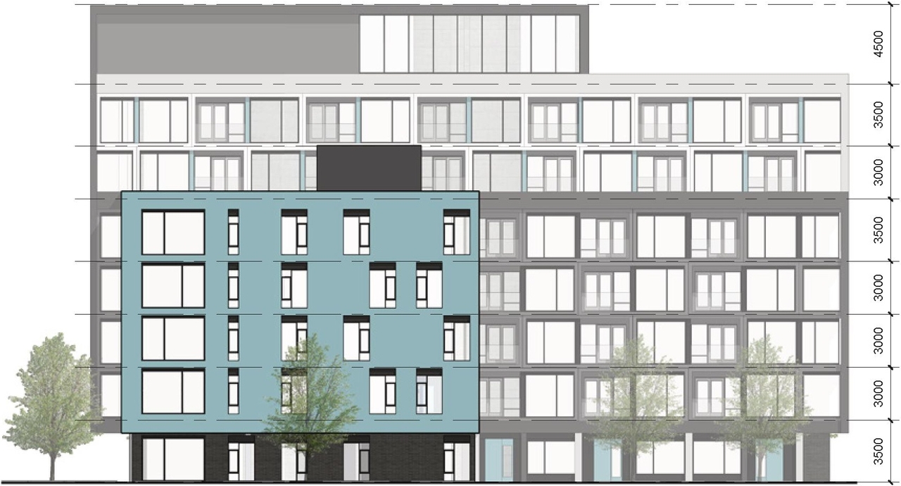 Rendering of building from page 55 of the file '2024-04-11 - Design Brief - D02-02-24-0006'