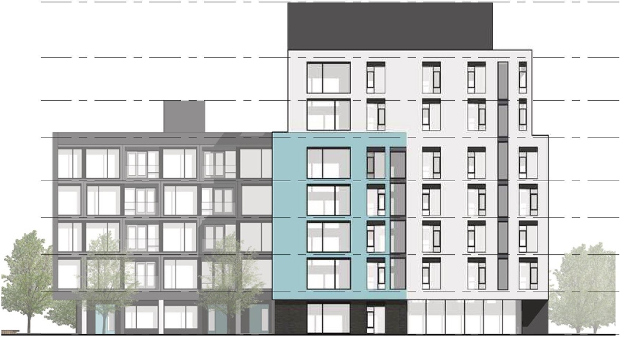 Rendering of building from page 55 of the file '2024-04-11 - Design Brief - D02-02-24-0006'