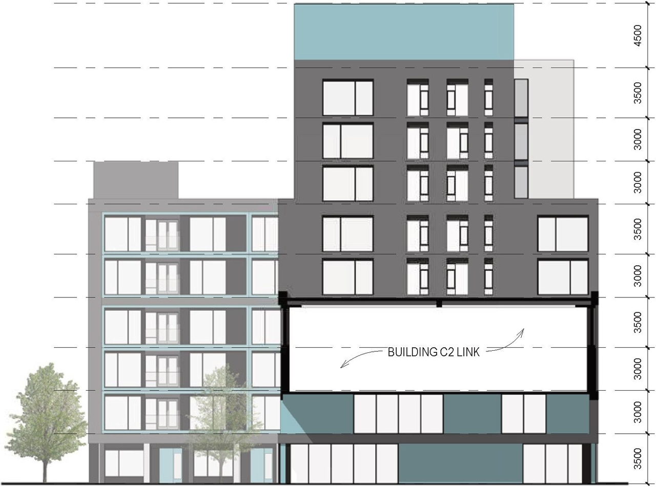 Rendering of building from page 57 of the file '2024-04-11 - Design Brief - D02-02-24-0006'