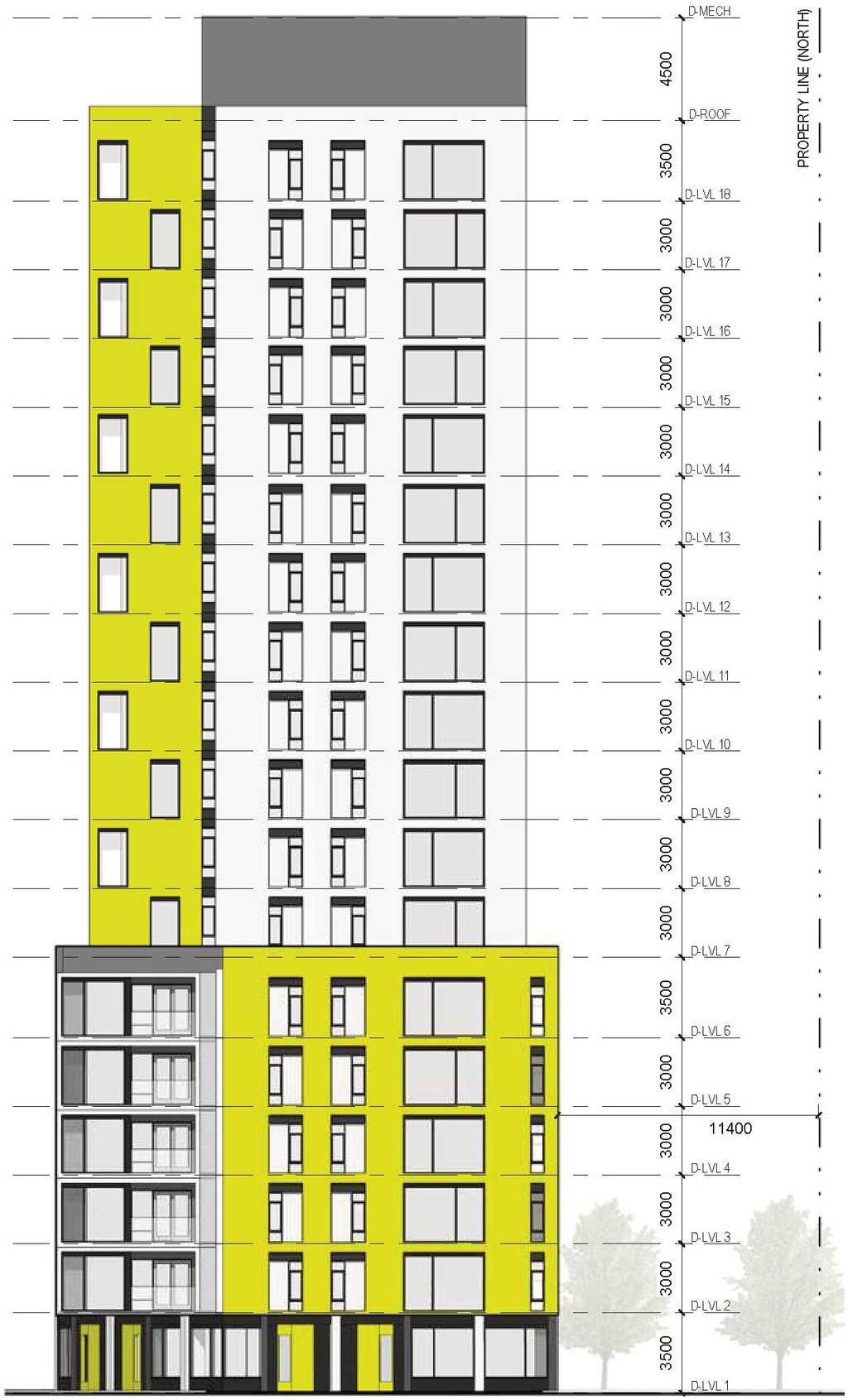 Rendering of building from page 59 of the file '2024-04-11 - Design Brief - D02-02-24-0006'