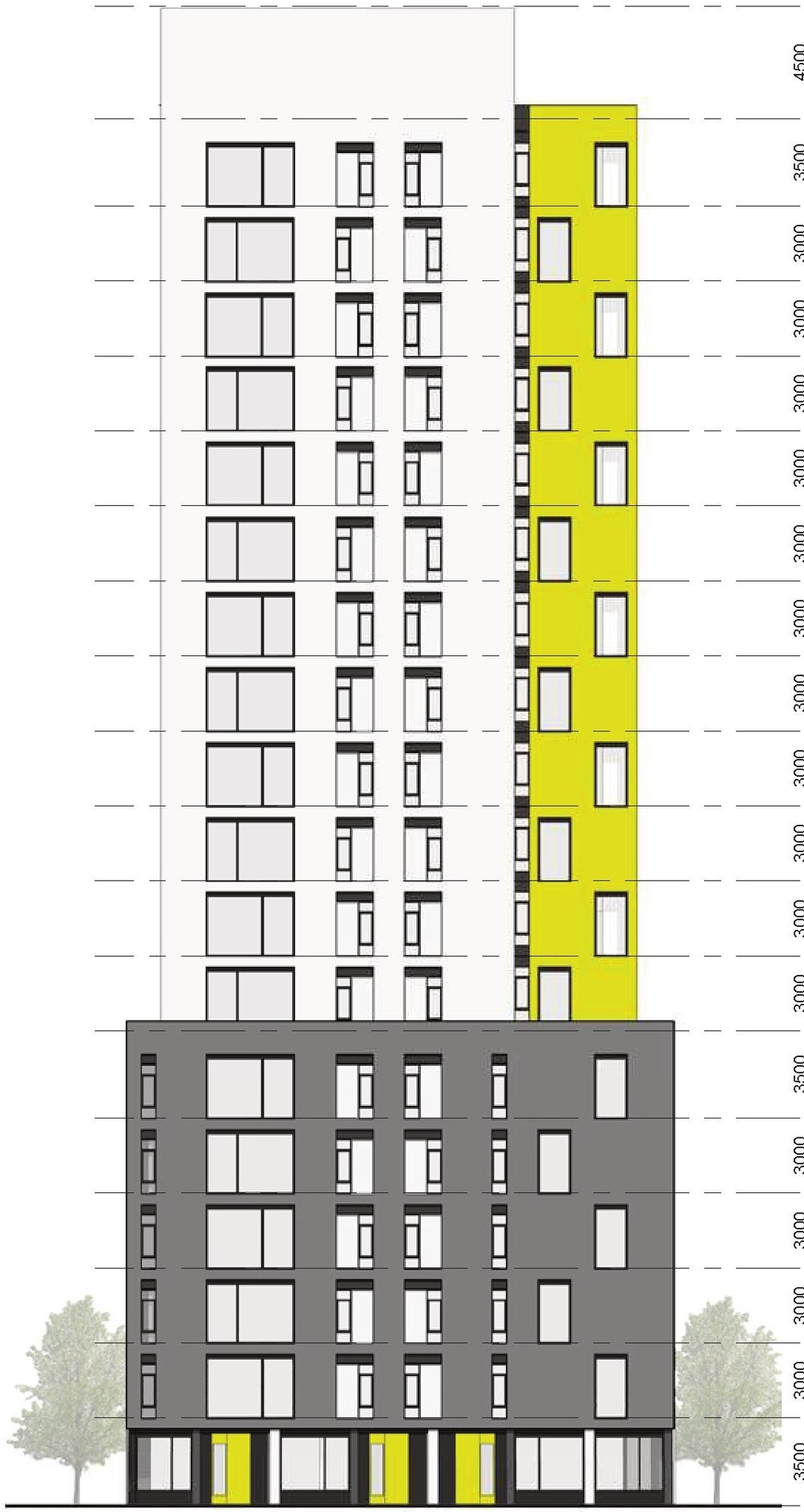 Rendering of building from page 60 of the file '2024-04-11 - Design Brief - D02-02-24-0006'