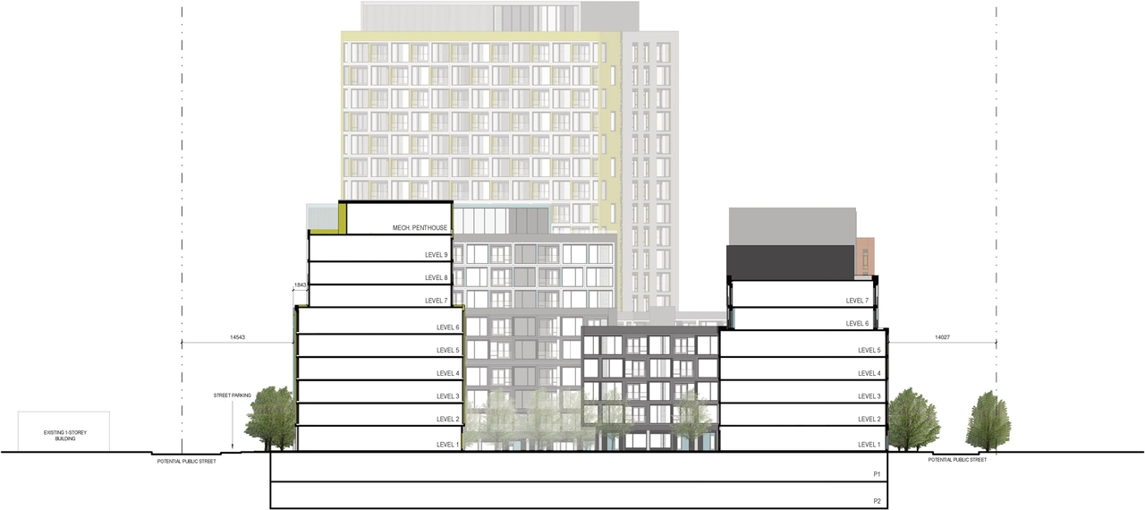 Rendering of building from page 65 of the file '2024-04-11 - Design Brief - D02-02-24-0006'