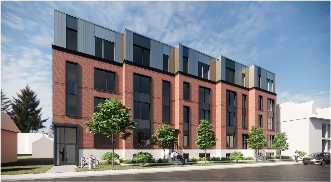 Rendering of building from page 5 of the file '2024-04-12 - Design Brief - D02-02-24-0007'