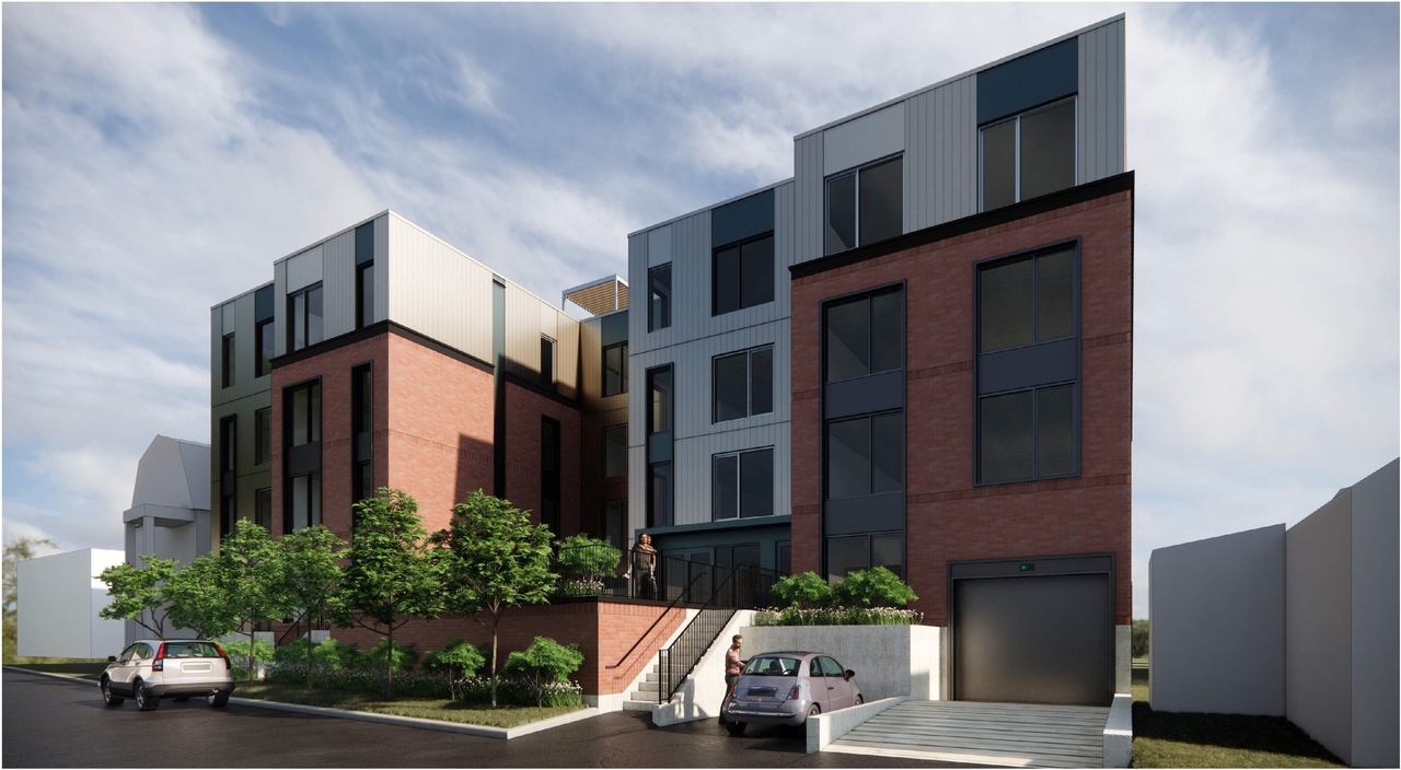Rendering of building from page 7 of the file '2024-04-12 - Design Brief - D02-02-24-0007'