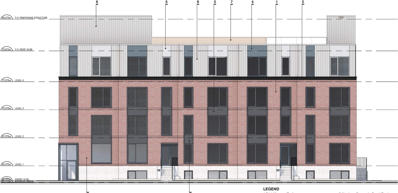 Rendering of building from page 16 of the file '2024-04-12 - Design Brief - D02-02-24-0007'