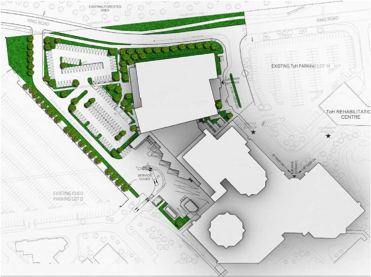 Construction site plan for project from page 23 of the file '2024-04-20 - Urban Design Brief - D02-02-24-0009'