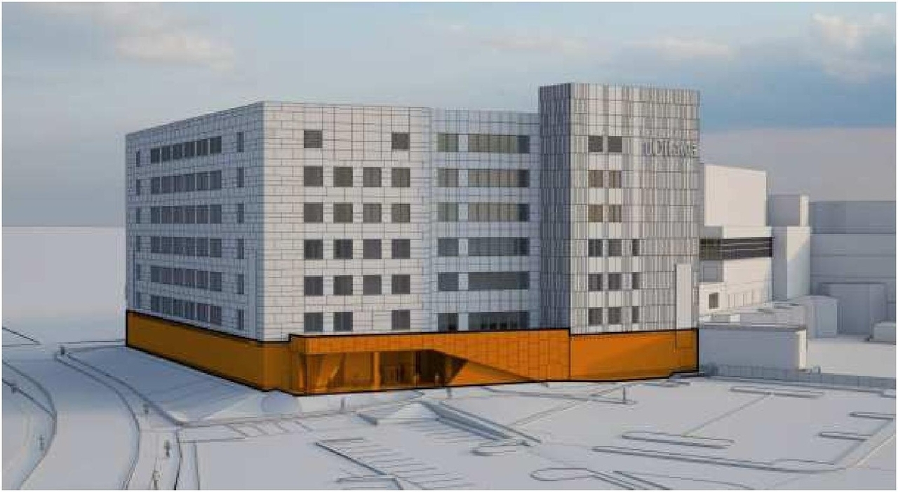 Rendering of building from page 33 of the file '2024-04-20 - Urban Design Brief - D02-02-24-0009'