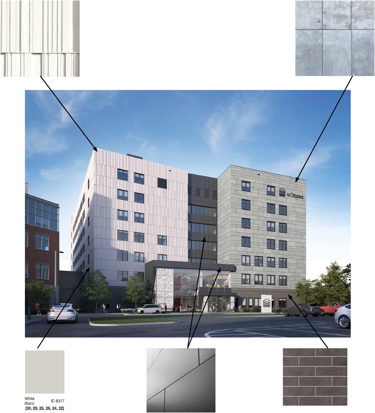 Rendering of building from page 37 of the file '2024-04-20 - Urban Design Brief - D02-02-24-0009'