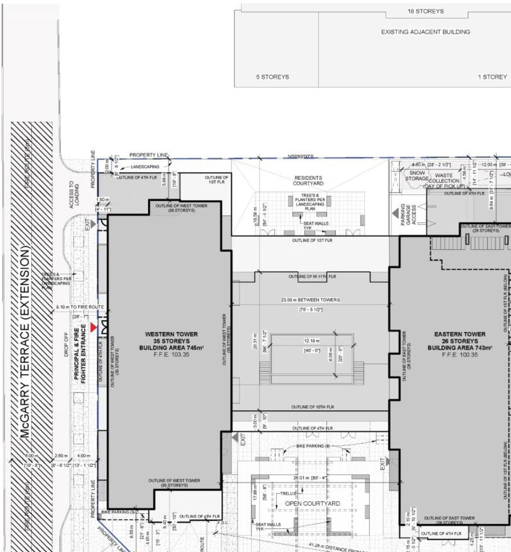 Construction site plan for project from page 32 of the file '2024-10-29 - URBAN DESIGN BRIEF-D02-02-24-0017'