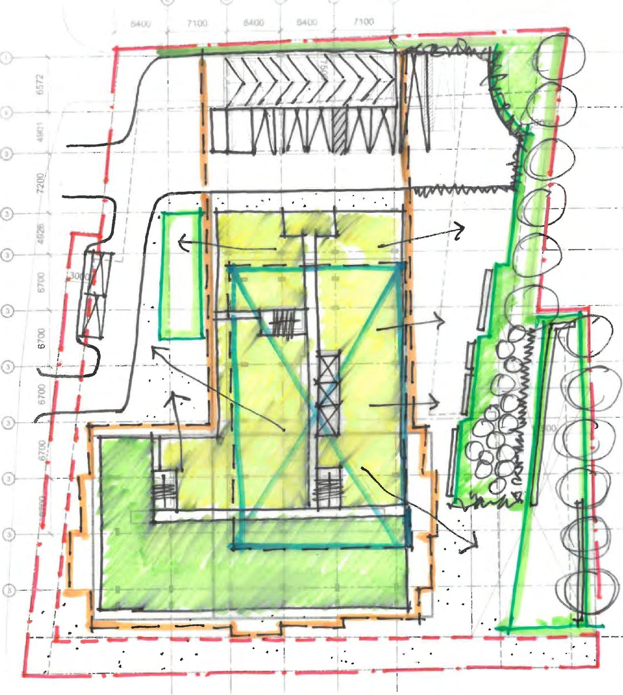 Construction site plan for project from page 6 of the file '2024-07-22 - UDRP Report - D02-02-24-0028'