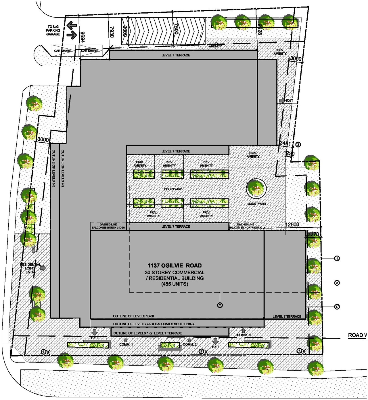 Construction site plan for project from page 8 of the file '2024-07-22 - UDRP Report - D02-02-24-0028'