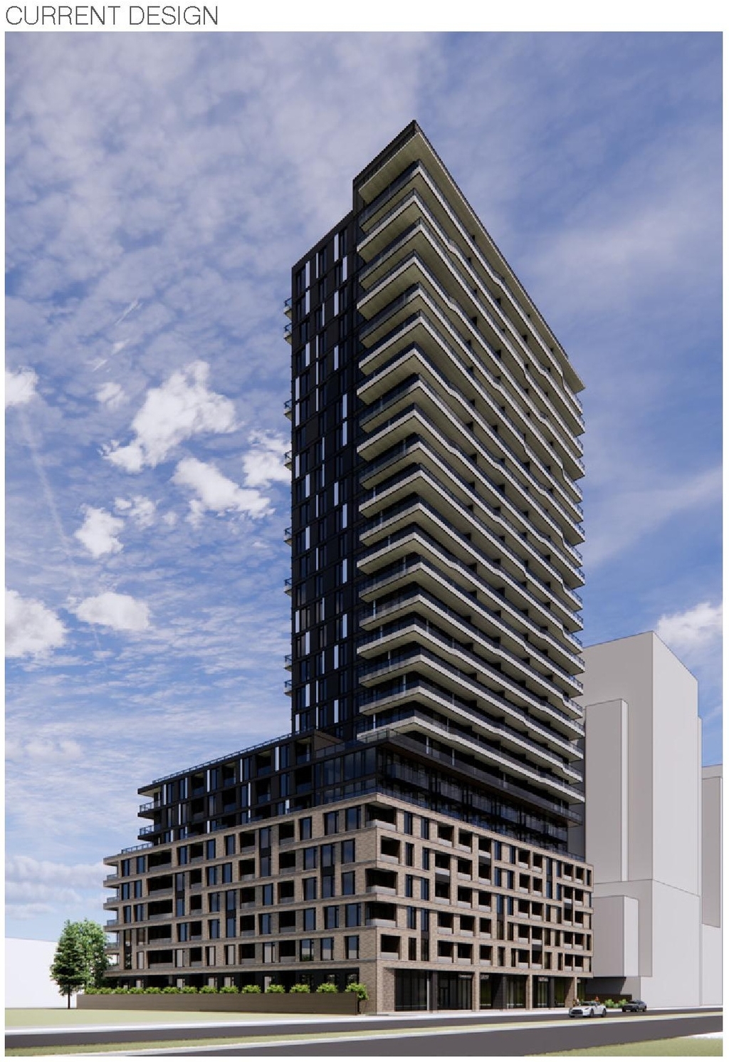 Rendering of building from page 15 of the file '2025-01-24 - Design Brief - D02-02-24-0032'