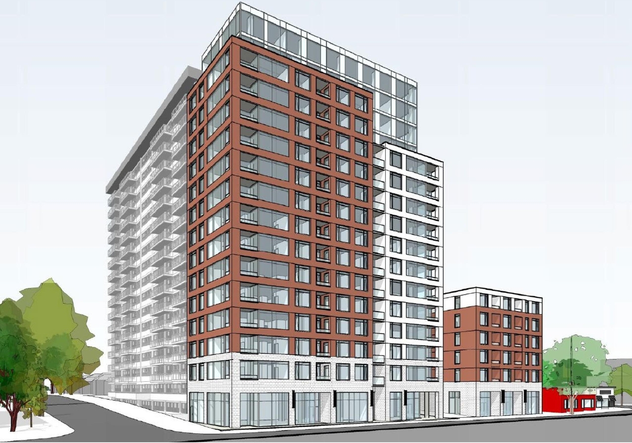 Rendering of building from page 1 of the file '2024-08-09 - Urban Design Review Panel Report - D02-02-24-0038'