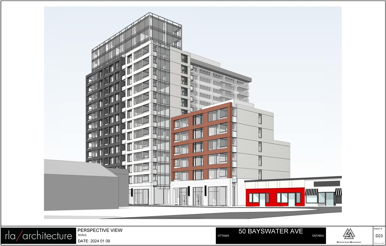 Rendering of building from page 37 of the file '2024-08-09 - Urban Design Review Panel Report - D02-02-24-0038'