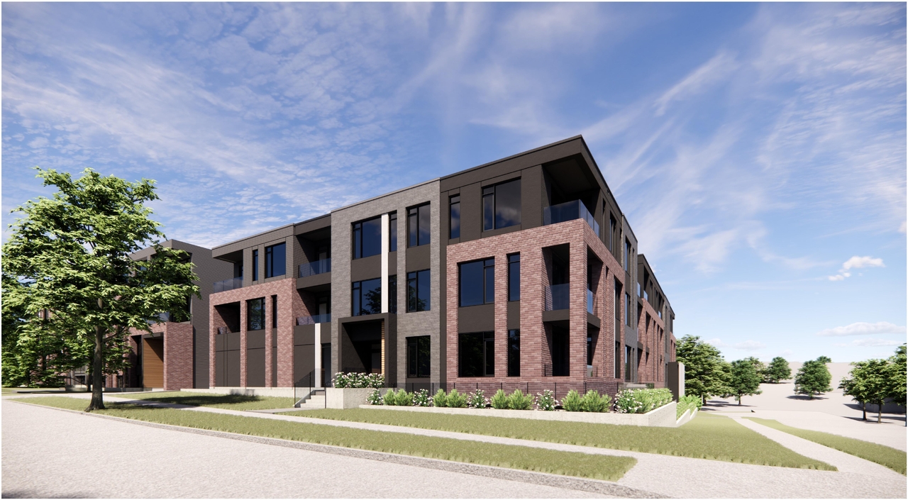 Rendering of building from page 8 of the file '2025-02-11 - Design Brief - D02-02-24-0041 and D07-12-24-0037'
