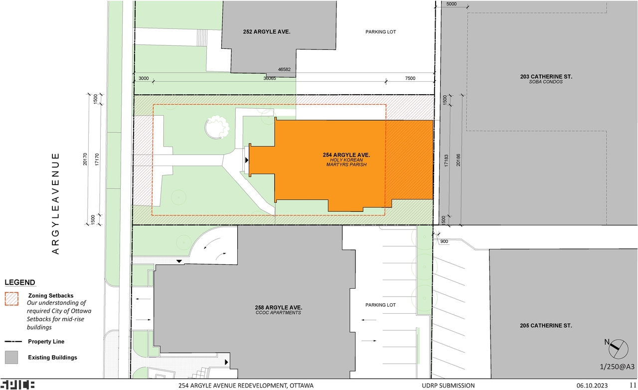 Construction site plan for project from page 20 of the file '2024-09-19 - Urban Design Review Panel Report - D02-02-24-0051'