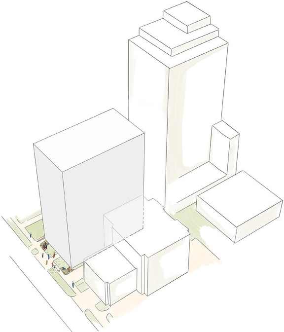 Rendering of building from page 30 of the file '2024-09-19 - Urban Design Review Panel Report - D02-02-24-0051'