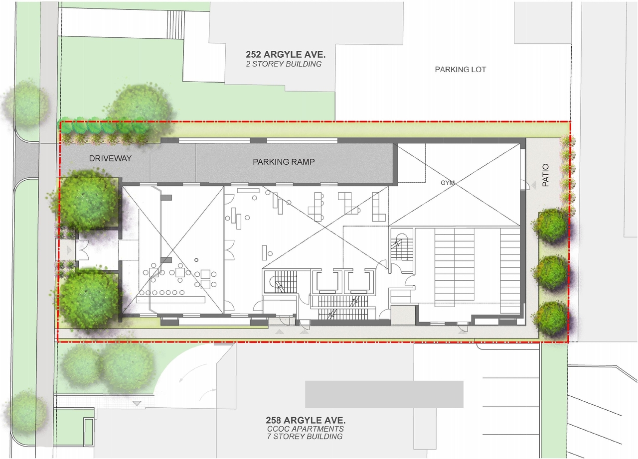 Construction site plan for project from page 50 of the file '2024-09-19 - Urban Design Review Panel Report - D02-02-24-0051'