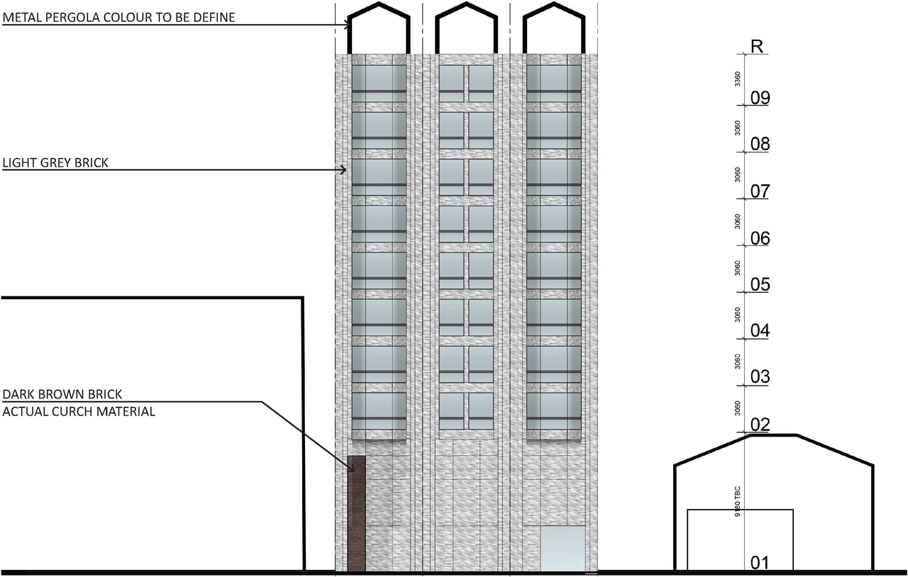 Rendering of building from page 66 of the file '2024-09-19 - Urban Design Review Panel Report - D02-02-24-0051'