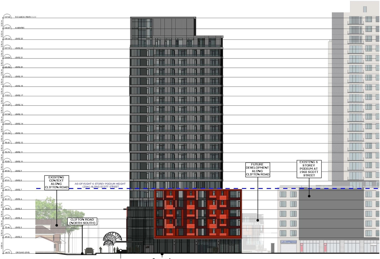 Rendering of building from page 16 of the file '2024-09-26 - Design Brief - D02-02-24-0054'