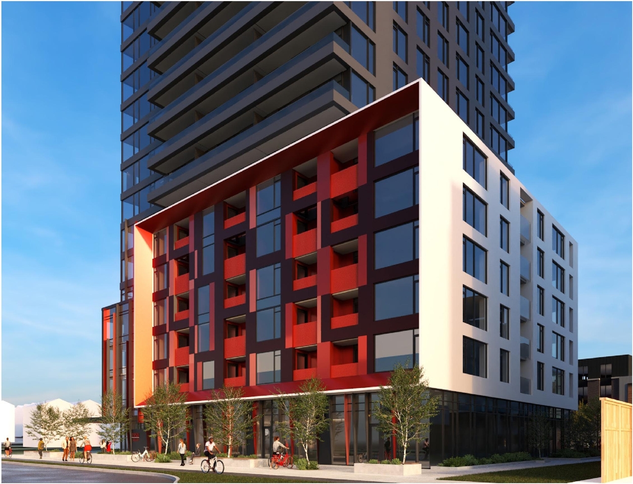Rendering of building from page 20 of the file '2024-09-26 - Design Brief - D02-02-24-0054'