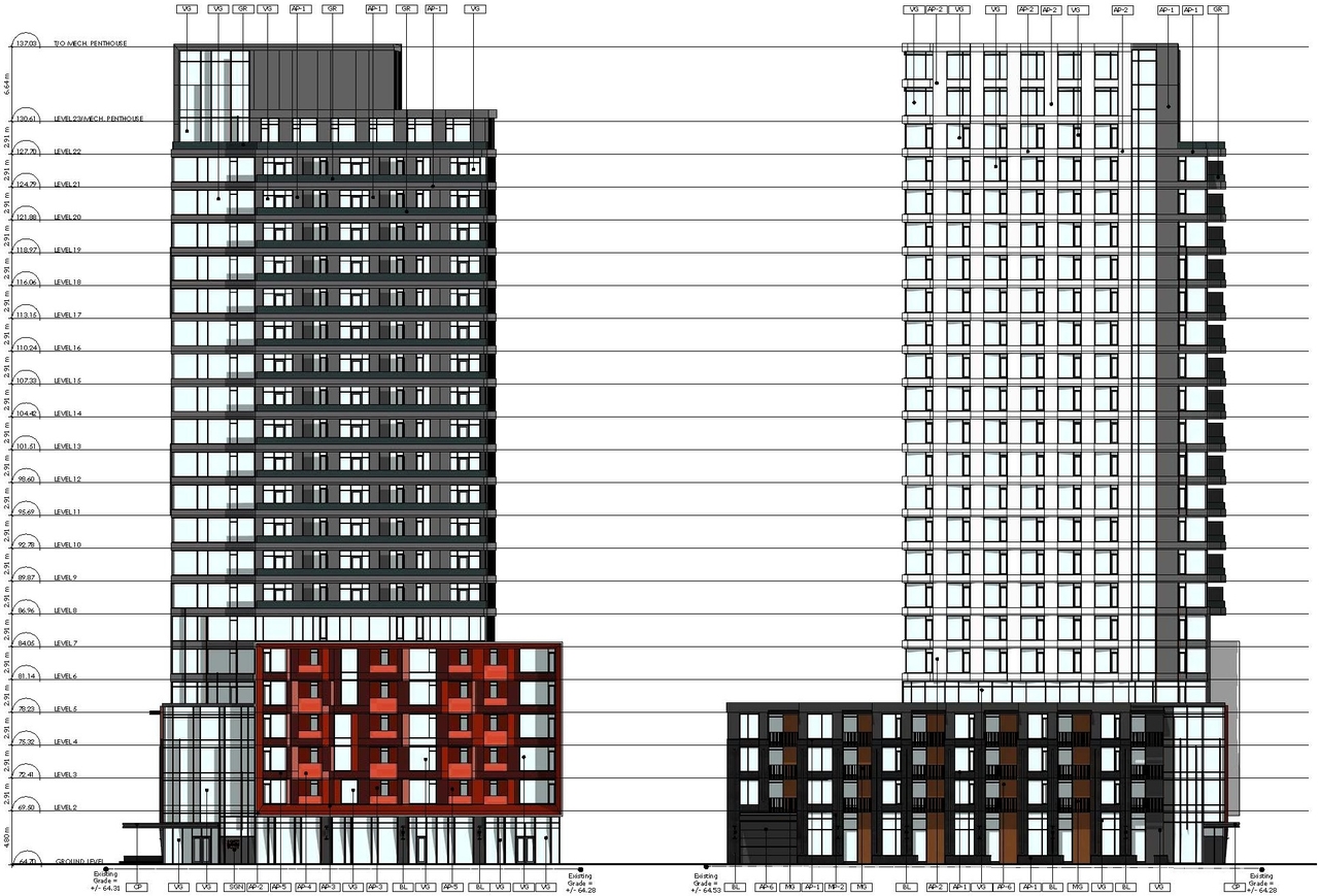 Rendering of building from page 22 of the file '2024-09-26 - Design Brief - D02-02-24-0054'